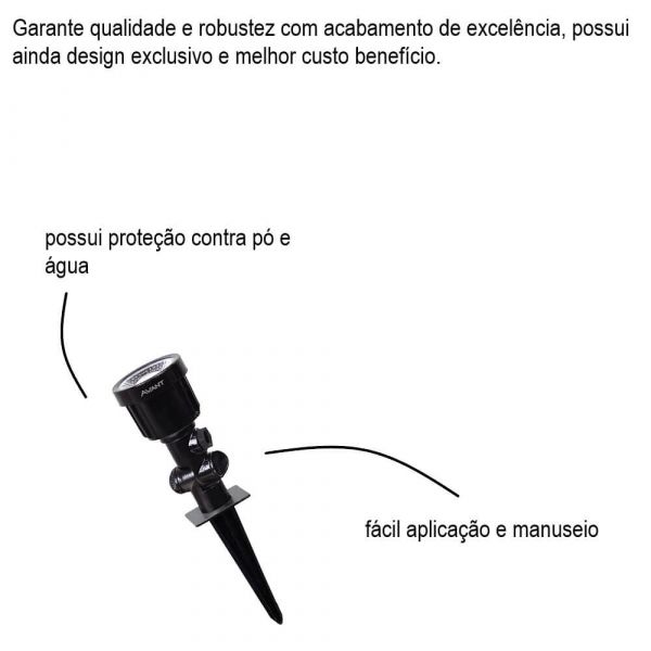 Espeto Led Hummer IP65 Bivolt 5w Branco Frio Avant