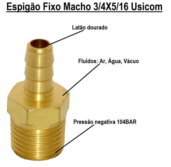 Espigão Fixo Macho 3/4