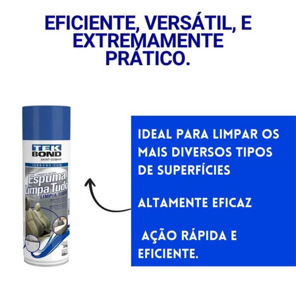 Espuma Limpa Tudo 370G/400ML Tek Bond