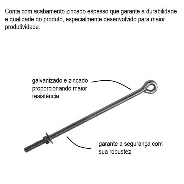 Esticador Para Cordoalha 1/2” x 40cm Jg Industria