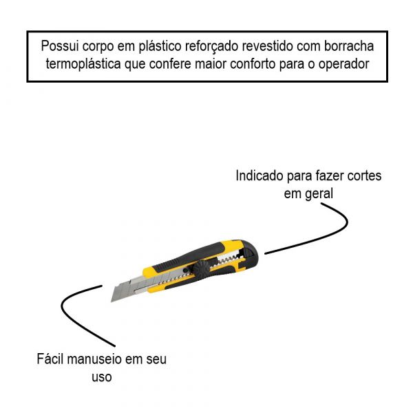 Estilete Largo Lâmina de 18 mm ES 218 Vonder