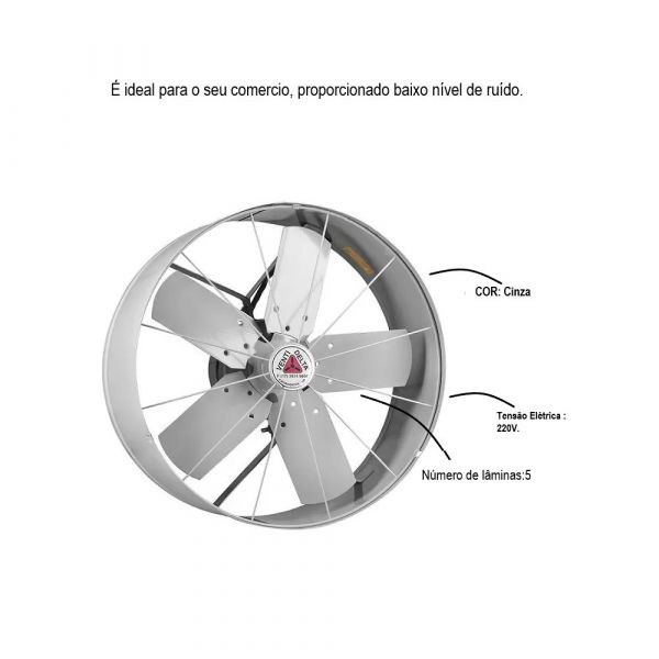 Exaustor Industrial Cinza 30 cm 220V Venti Delta