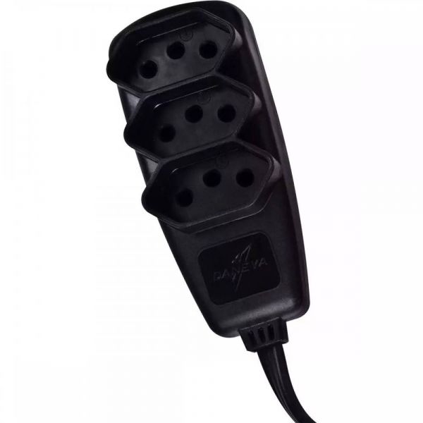Extensão Elétrica Cabo PP 3 X 0,75mm Com 3 Tomadas 10 Metros Daneva