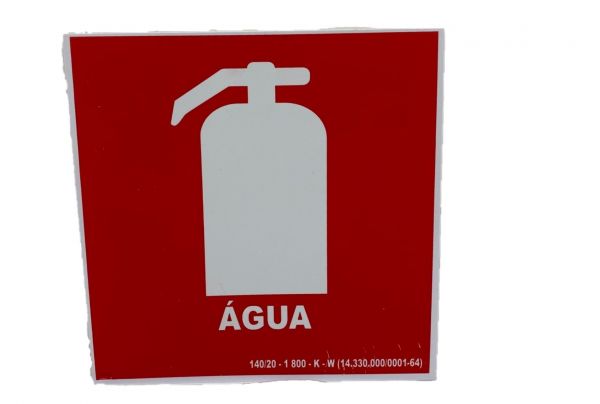 Placa de Sinalização 25 X 25 Luminescente Extintor Água