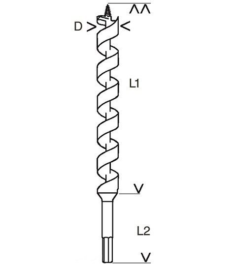 Broca em Serpentina para Madeira 11,0mm (encaixe hexagonal 1/4)  Bosch 2608597625