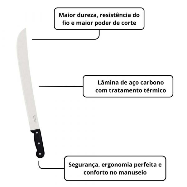 Facão Cabo Plástico 18