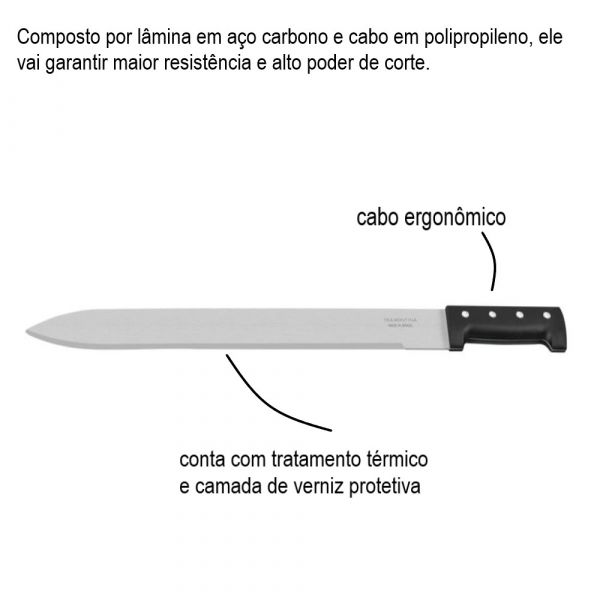 Facão Para Mato Carbono 18” Tramontina