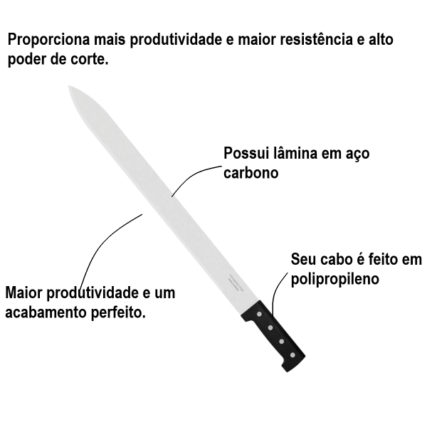 Facão Para Mato Com Lâmina Em Aço Carbono 20” Tramontina