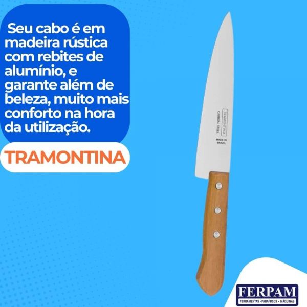 Faca De Cozinha com Lâmina em Aço Carbono 7” Tramontina 22950/107