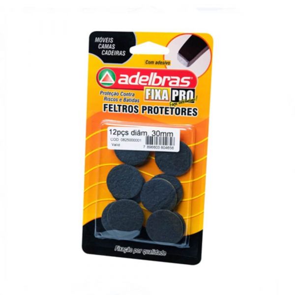Feltro adesivo 3cm com 12 Unidades Adelbras
