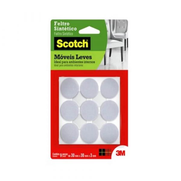 Feltro Branco Redondo Scotch G 3M Scotch