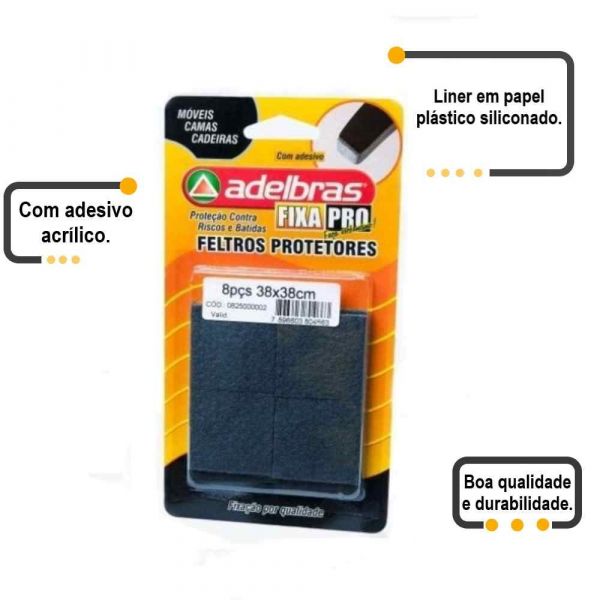 Feltro Grande Quadrados 3,8X3,8cm Adelbras