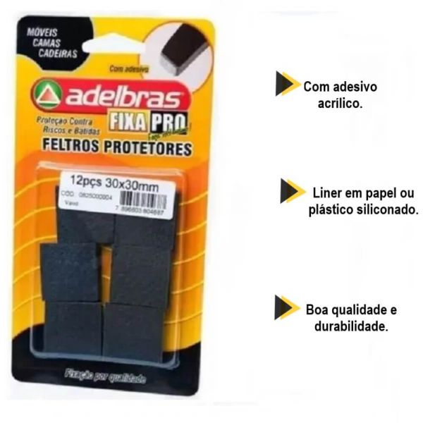 Feltro Pequeno Quadrado 3,3X3,3cm Adelbras