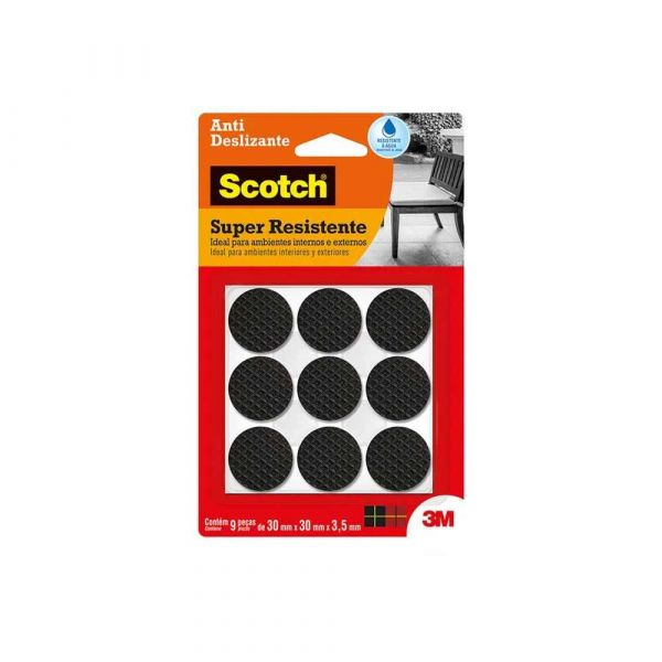 Feltro Preto Anti-Risco Redondo G Scotch 3M