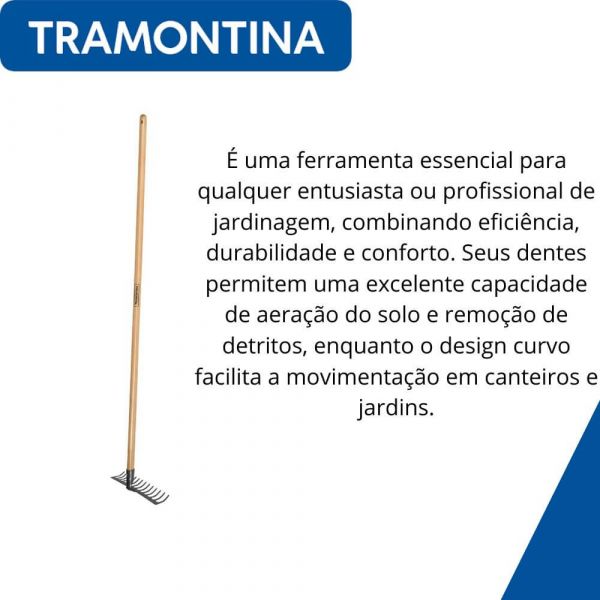 Ancinho Curvo Leve Com 14 Dentes Com Cabo Tramontina