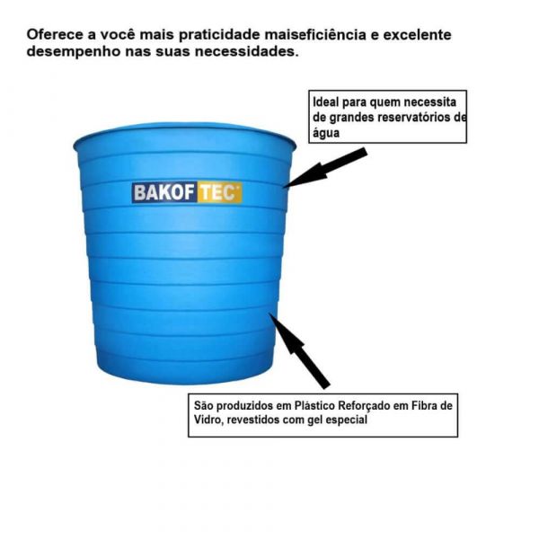 Caixa De Água Fibra De Vidro Com Tampa 20.000 Litros Bakoftec