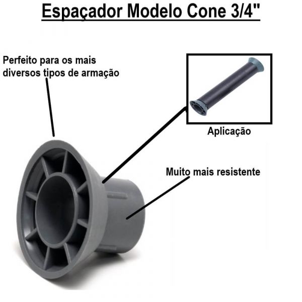 Espaçador Modelo Cone Encosto 3/4”