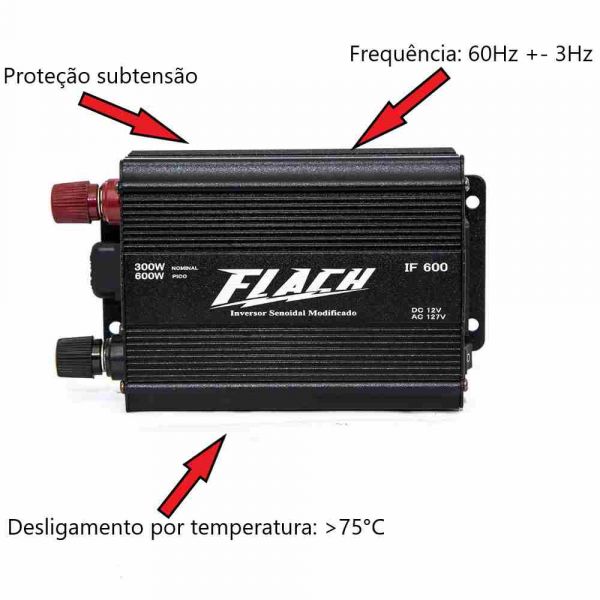 Inversor De Tensão 12V/127V 1.600W N Flach IF1600W
