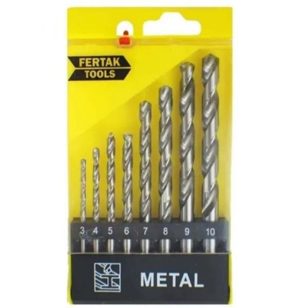 Jogo de Brocas – Metal 3-10mm 8 Peças Fertak