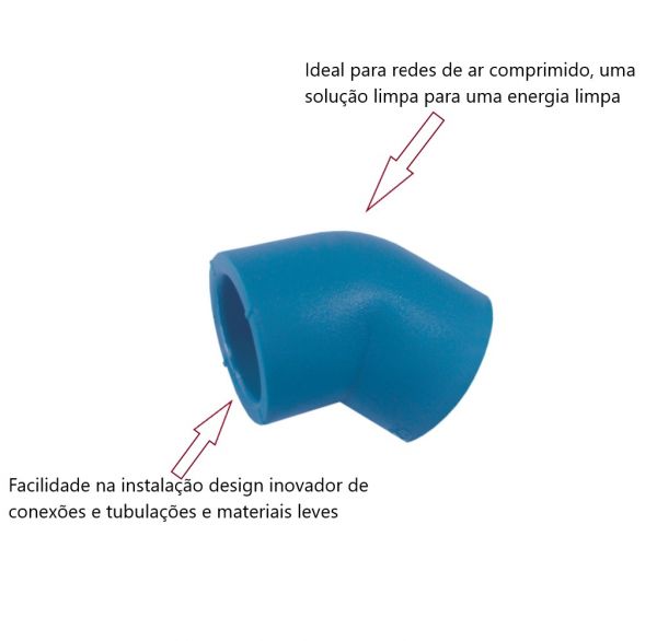 Joelho Para Rede De Ar Comprimido 45º 20 mm Topfusion