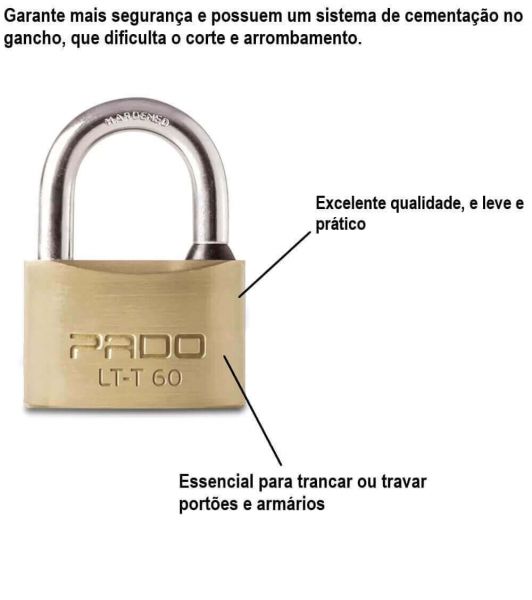 Cadeado Tetra Latão 60mm Pado