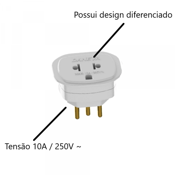 Adaptador Universal 2pt 250v 1661 Daneva 