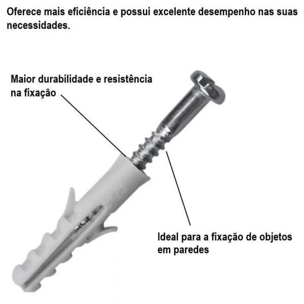 Bucha De Nylon Com Parafuso Cabeça Panela 06mm Bemfixa