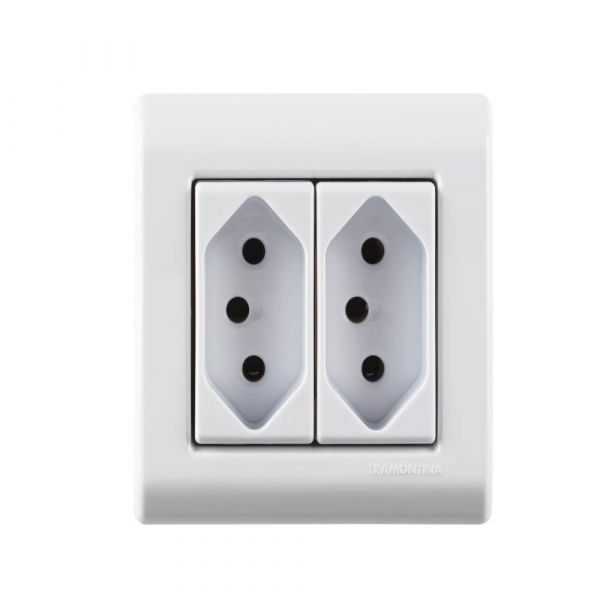 Caixa De Sobrepor Com 2 Tomadas 2P+T 20 A 250 V Tramontina 57304025