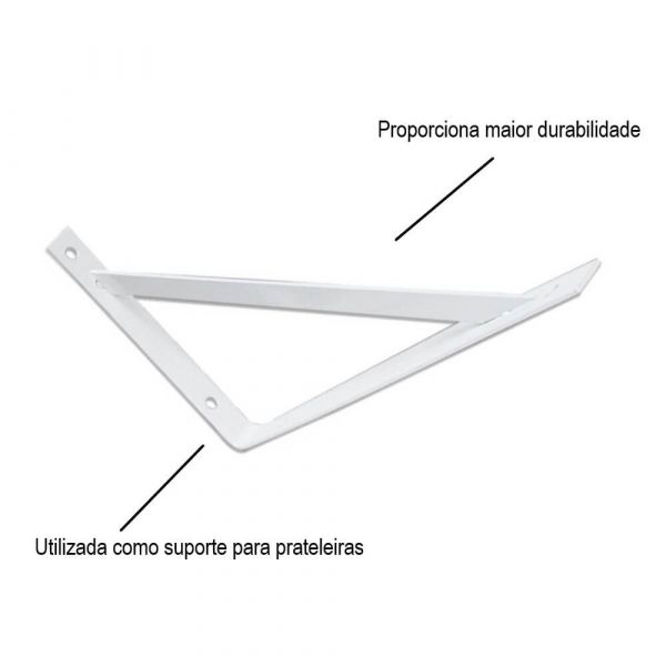 Cantoneira Branca De Ferro Leve 25cm RCA