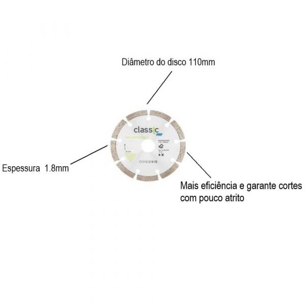 Disco Diamantado Segmentado Classic 110mm Norton 
