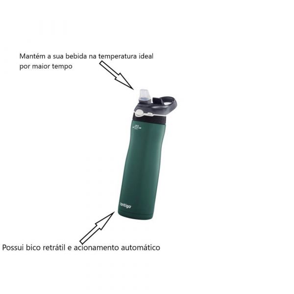 Garrafa Térmica Squeeze Autospout Ashland Chill 591ml Verde Contigo