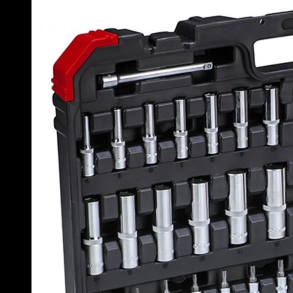 Jogo de soquetes 1/4, 3/8 e 1/2 Pol. sextavados 172 peças Gedore