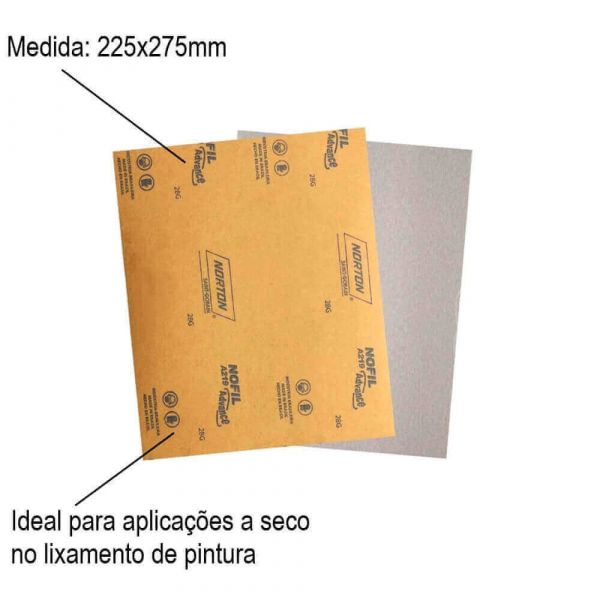 Lixa Folha Para Madeira NO-FIL G 280 Norton