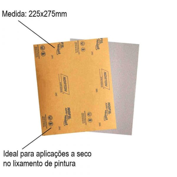 Lixa Folha Para Madeira NO-FIL G 320 Norton