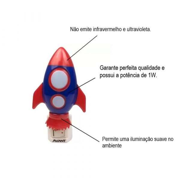 Luz Noturna Led Foguete Bivolt 01 Watt Avant