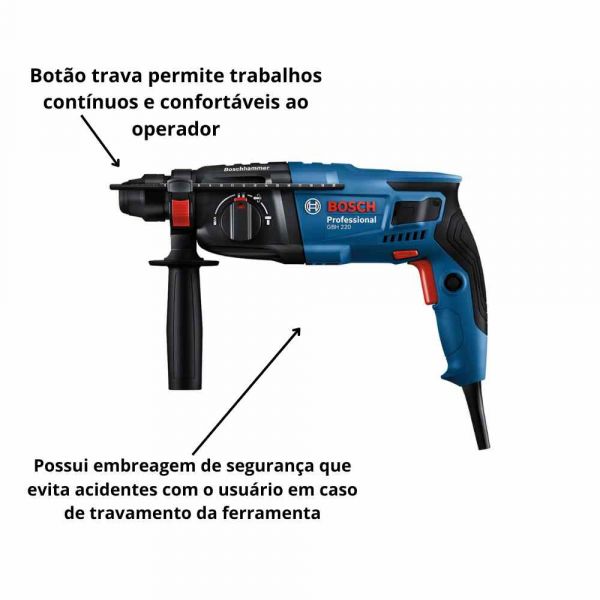 Martelete GBH 220V 720W Com Maleta Bosch