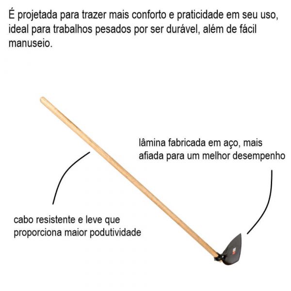 Enxada Larga 30cm Com Cabo 1,50 Famastil