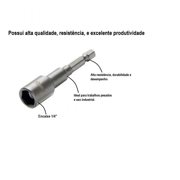 Soquete Canhão Magnético 1/4