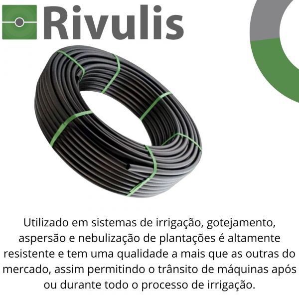 500 Metros Tubo Para Irrigação PEBD DI13,8mm 2,5Bar 16mm PN30 Rivulis