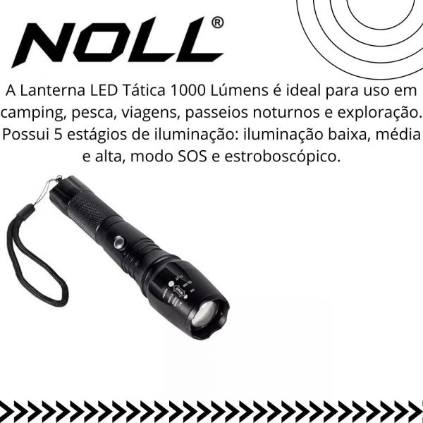 Lanterna Tátil Militar LED 1000 Lumes Noll