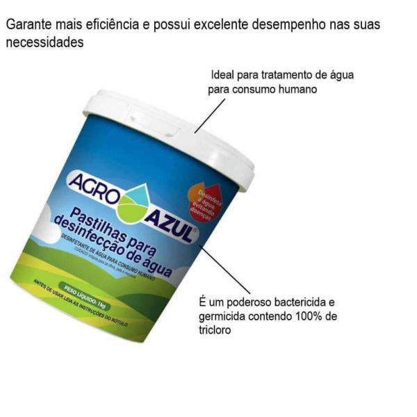 Pastilha Para Desinfecção de água 1kg Hidroazul
