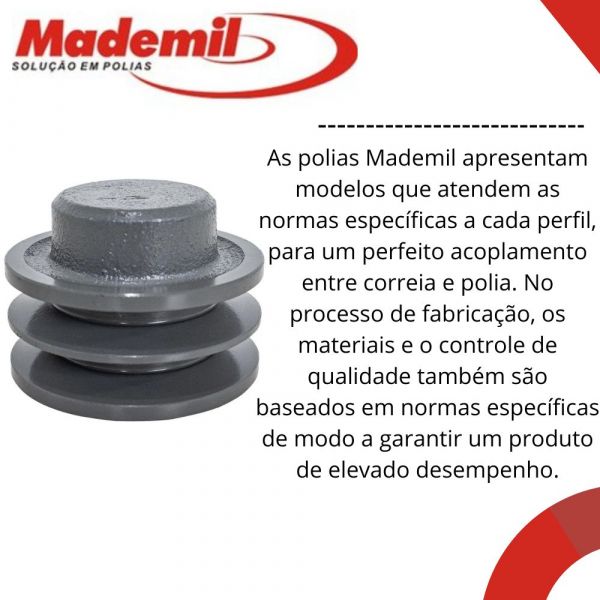 Polia Ferro Fundido Com 2 Canais 70mm Mademil