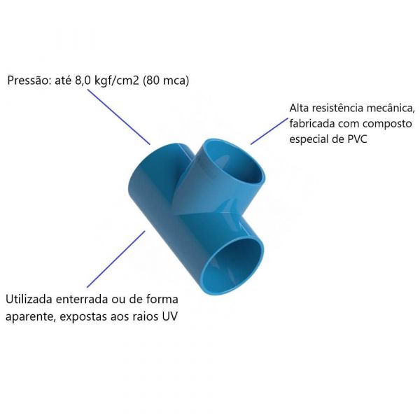 Tê Soldável Para Irrigação DN 35mm Asperbras