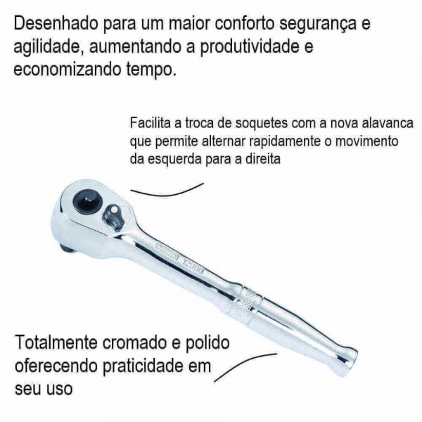 Chave Catraca 3/8” 60 Dentes Sata
