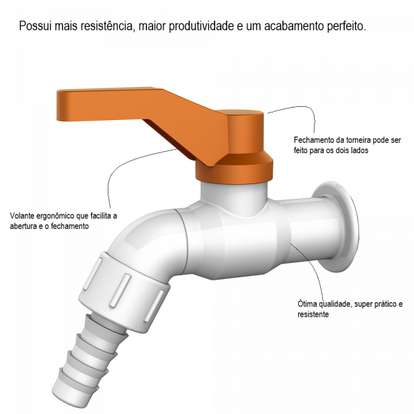 Torneira De Esfera Para Jardim Tanque 1/2X3/4” Durin