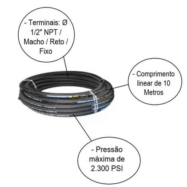 1 Metro de Mangueira Trama Aço 10 1/2 Suprir