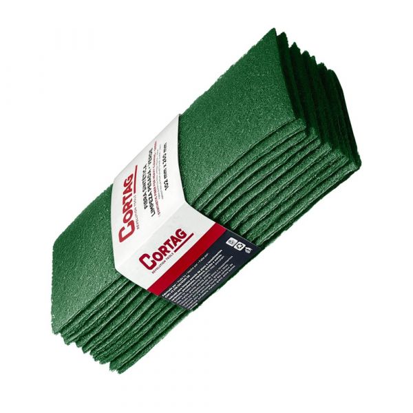 Fibra Sintética Verde para Limpeza Pesada 102mm X 260mm 10 Unidades Cortag