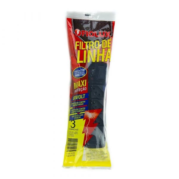 Filtro de Linha 3 Tomadas Régua Fiolux