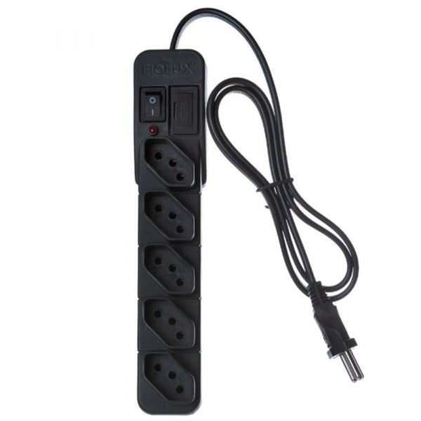 Filtro de Linha 5 Tomadas 2 Metros Protect Fiolux