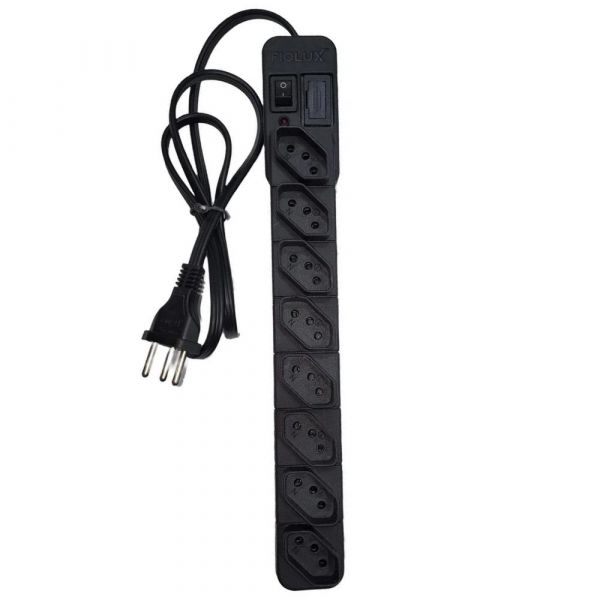 Filtro de Linha 8 Tomadas 1 Metro Protect Fiolux